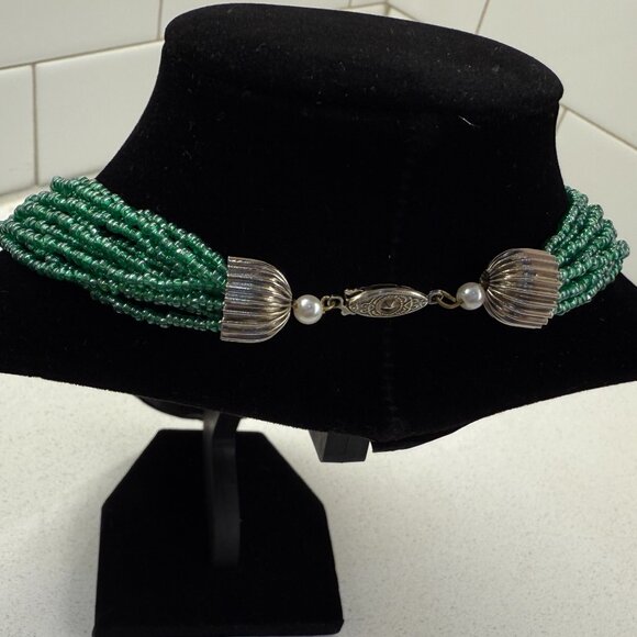 12 Strand Seed Bead Vintage Necklace - Picture 3 of 5